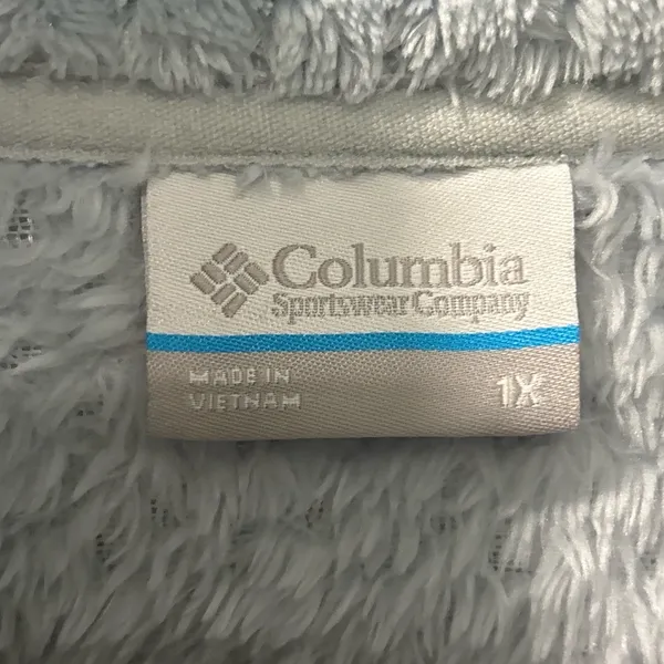 Columbia Women’s Plus Size Fire Side II Sherpa Full Zip Size 1X Light Blue EUC - Image 5