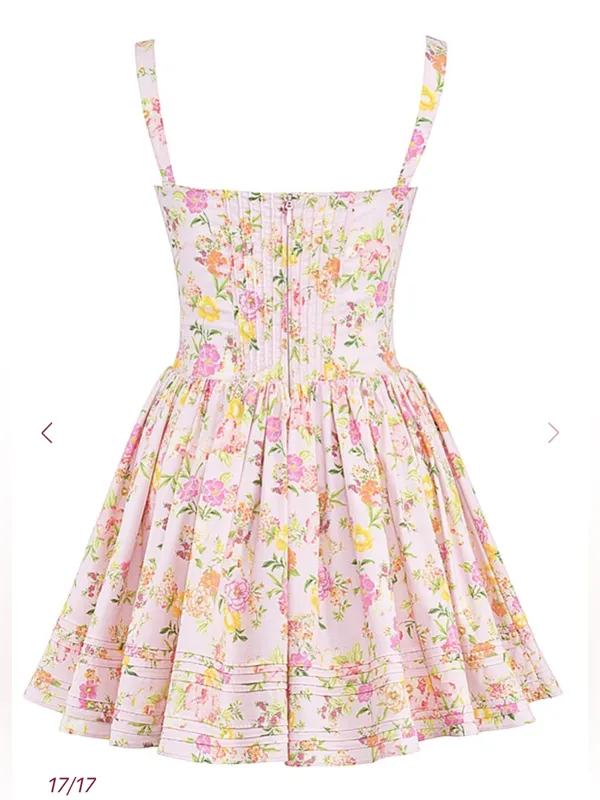 NWT HOUSE OF CB NATASSIA - Pink Meadow Cotton Mini Dress Size XS Longer length - Image 10