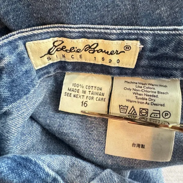 Eddie Bauer Vintage Y2K 90s Denim Jean Skirt Midi Straight Cotton Cottagecore 16 - Image 5