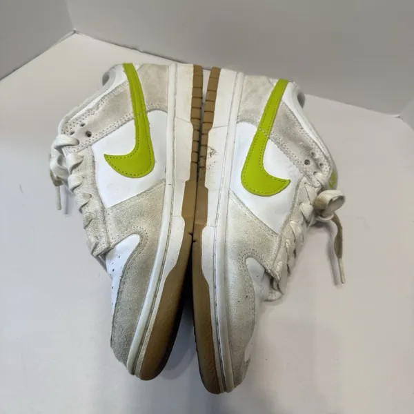 Nike Dunk Low Pro Sneakers Women’s 7.5 White & Bright Cactus Green Tennis‎ Shoes - Image 5