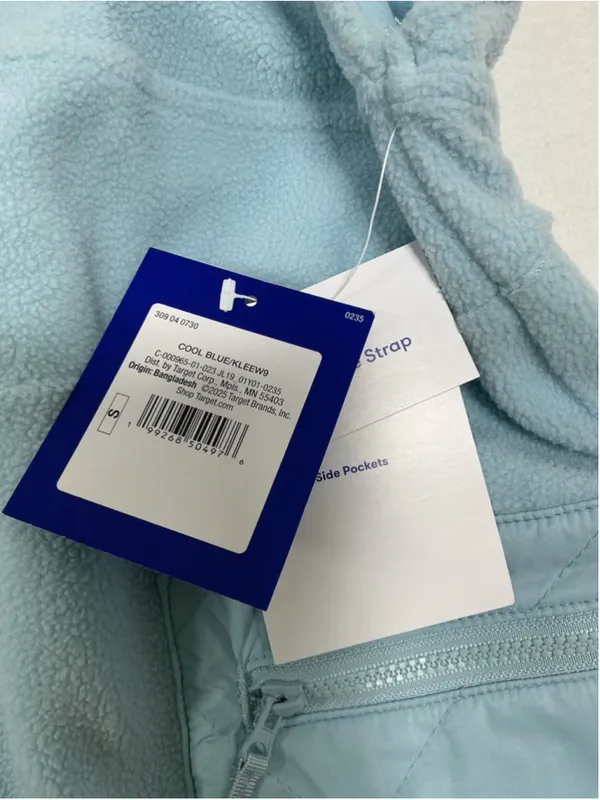 Womans NWT Joy Lab Relaxed Fit Pullon Fleece Overalls Small Blue - Image 2