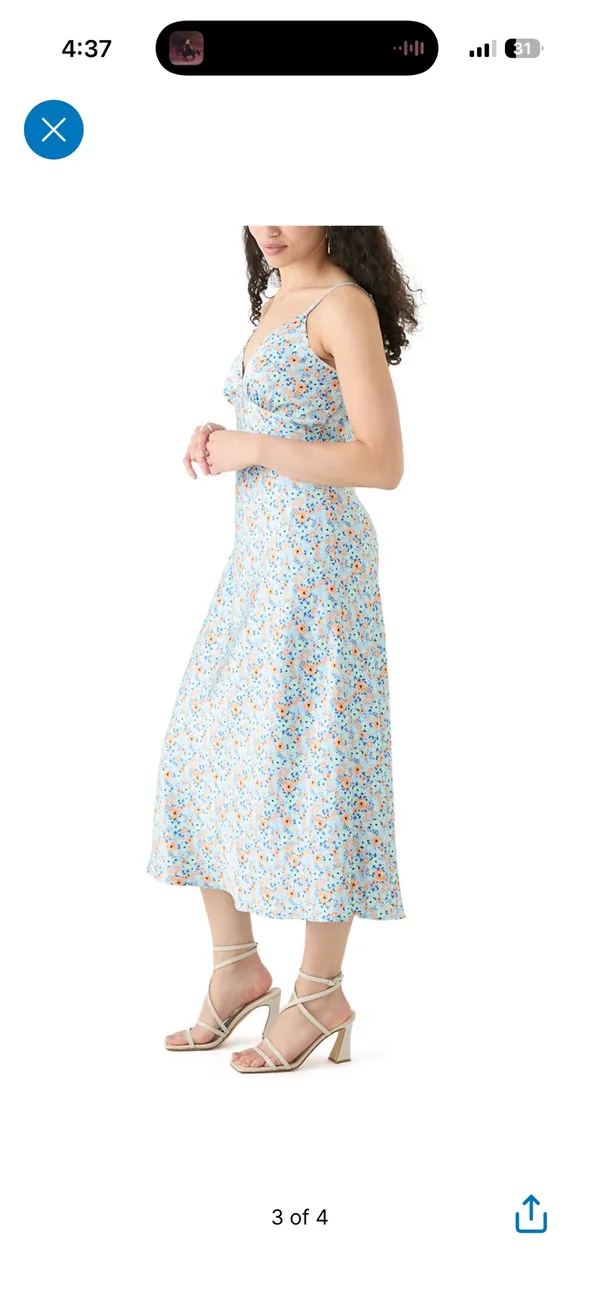 Belk Satin Floral Midi Dress - Image 3