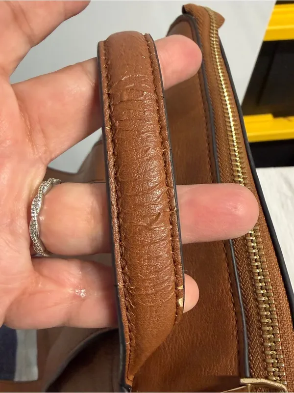 Dune London Tan Leather Backpack with Front Pocket - Image 4