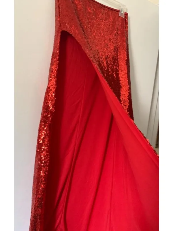 Roma Mrs. Rabbit Sexy Halloween Costume Red Sequin Dress ONLY w/ Slit MEDIUM - Image 9