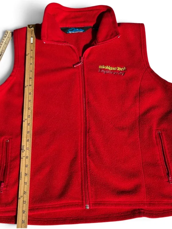 Michigan Tech Red Women's Fleece Vest - Sleeveless Zip Front - Image 3