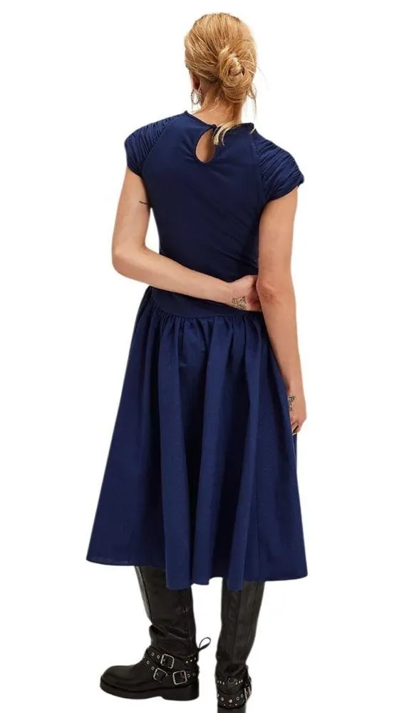 Free People Afternoon Elegance Midi Dress Blue Size Medium NWOT - Image 10