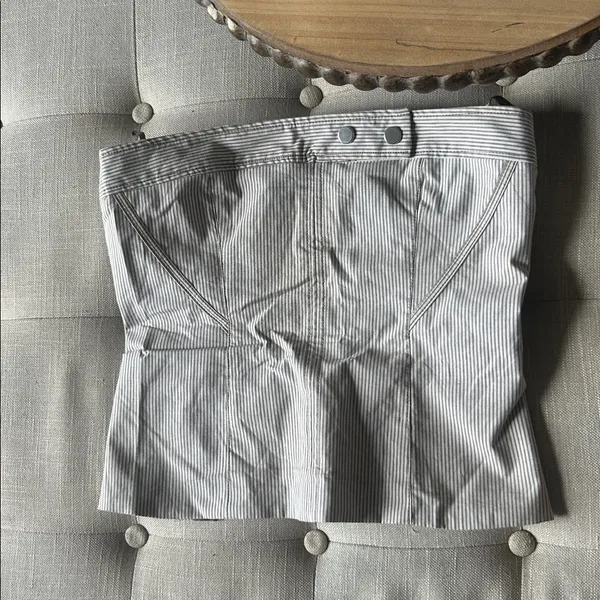 Zara Creme Pinstriped Strapless Tube Top Size Small - Image 2