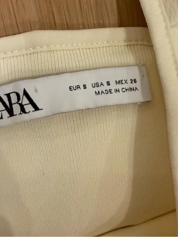 Zara Cream One-Shoulder Ruffle Top - Image 3