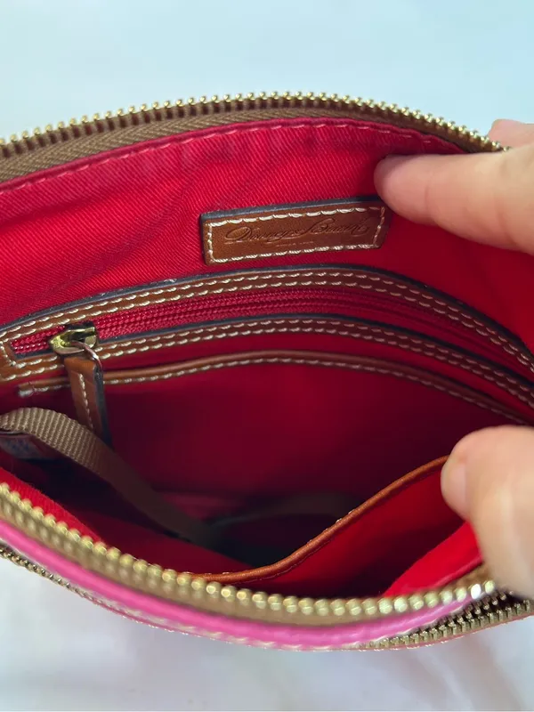 Dooney & Bourke Pebble Grain Crossbody in Bright Fuchsia Pink, Dust Bag Included - Image 7