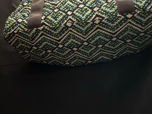 Vera Bradley Rainforest Geometric Multicolor Duffel Bag with Brown Straps - Image 13