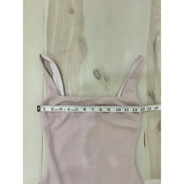 Nookie NWT Women XS Nude Blush Pink Square Neck Midi Dress Minimalist Luxury - Image 11