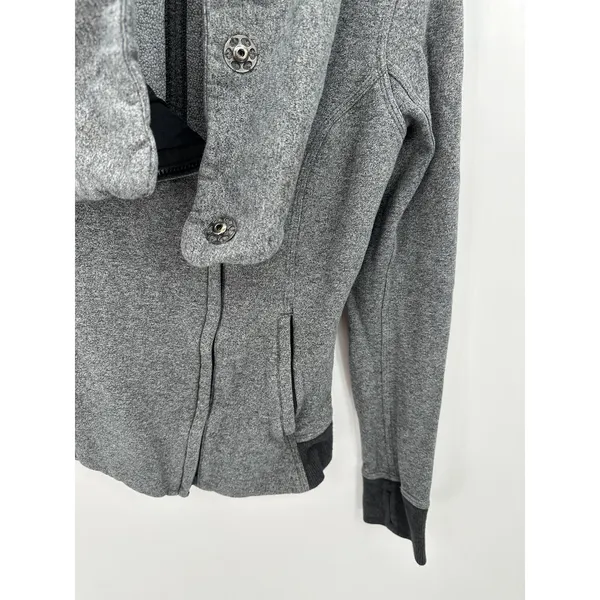 Lululemon Jacket Women 8 Grey Karmacollected Collared Cotton Fleece‎ Super Soft - Image 4