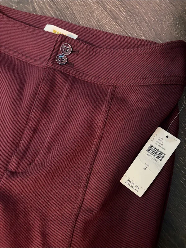 Maeve Tailored Ponte Pants in Burgundy NWT size 2 - Image 2