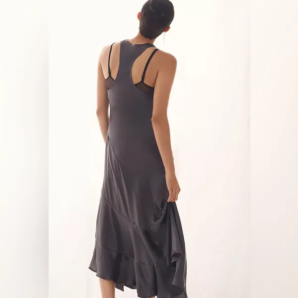 By Anthropologie Seamed Silk Midi Dress - Image 8