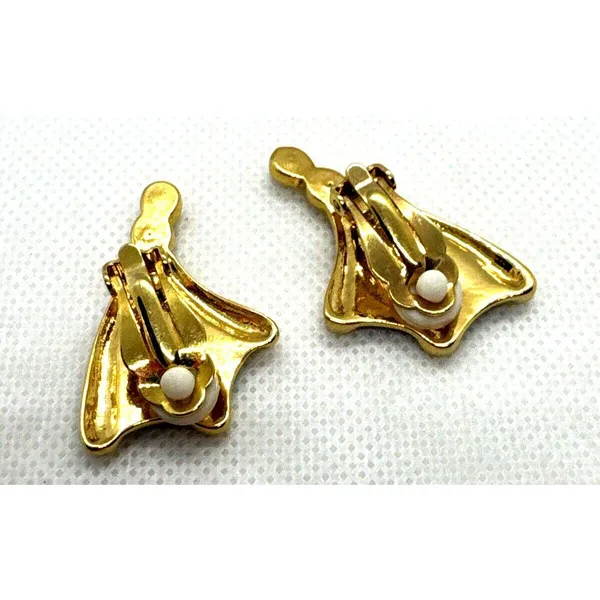 Vintage Rhinestone Gold and Silver Tone‎ Clip On Earrings 1960s Whimsical - Image 4