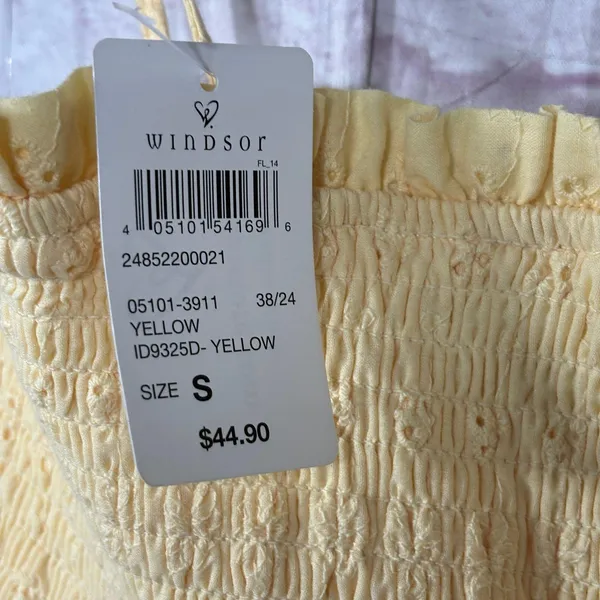 Windsor Sunny Tones Smocked Eyelet Skater Dress Small NWT - Image 7