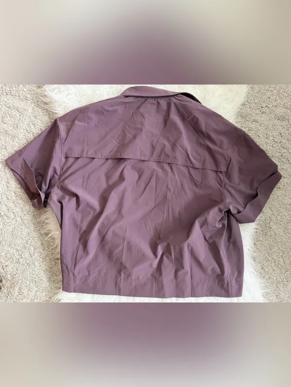 NWT ATHLETA HIKE PACKABLE TOP maroon size small oversized fit - Image 3
