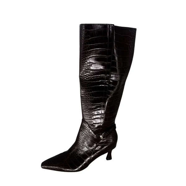 New! Naturalizer Eartha Knee High Boots Chocolate Croc Size 8.5 - Image 7