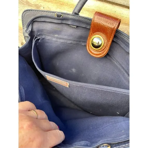Vintage Capezio black & brown faux leather laptop briefcase - Image 5