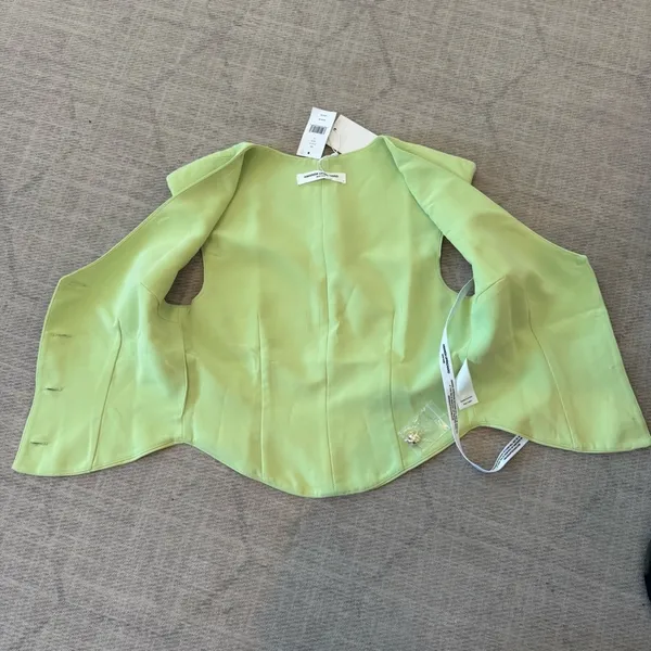 Amanda Uprichard Perrin Lime Pear Button Front Vest Small NWT - Image 5