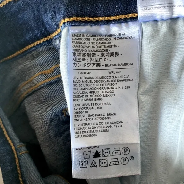 Levi's High Rise Cutoff Denim Shorts in‎ Dark Blue Wash - Image 5