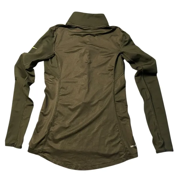 Nike Pro‎ Hyperwarm Womens Small Black Volt Yellow Half Zip Training To - Image 10