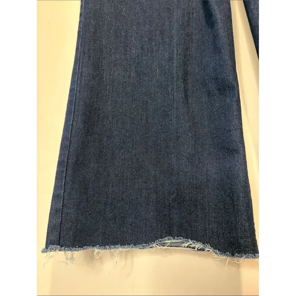 Old Navy High Rise Wow Wide Leg Jeans Dark Wash Raw Hem Size 14 LONG - Image 5