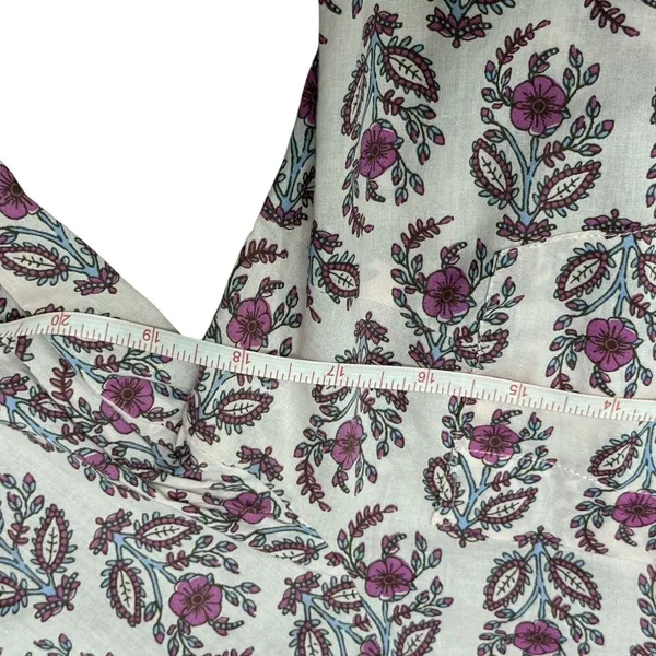 J.Crew Women's Sz S Pink Floral‎ Button-Down Shirt Long Sleeve Cotton Blouse - Image 6