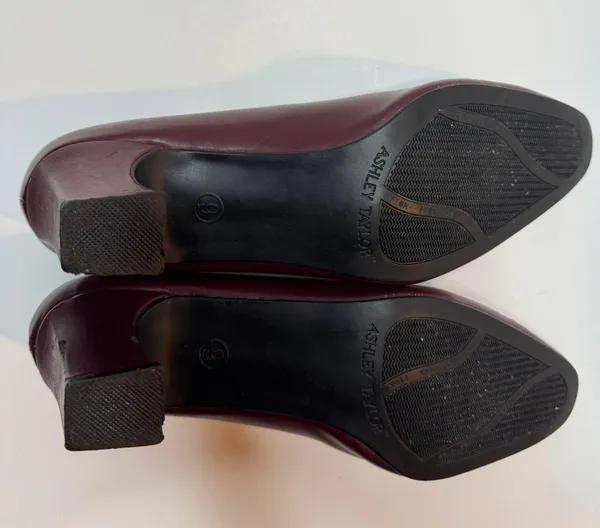 Ashley Taylor Burgundy Pumps Size 9 - Image 7