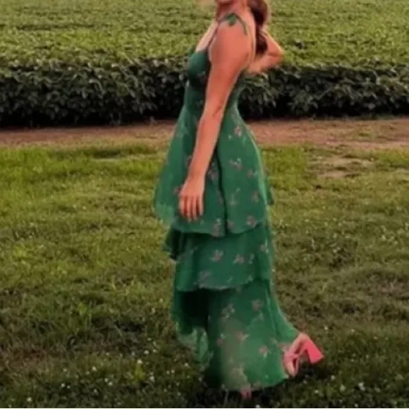 Revolve Flynn Skye Leona Midi Green‎ Floral Dress XS - Image 4