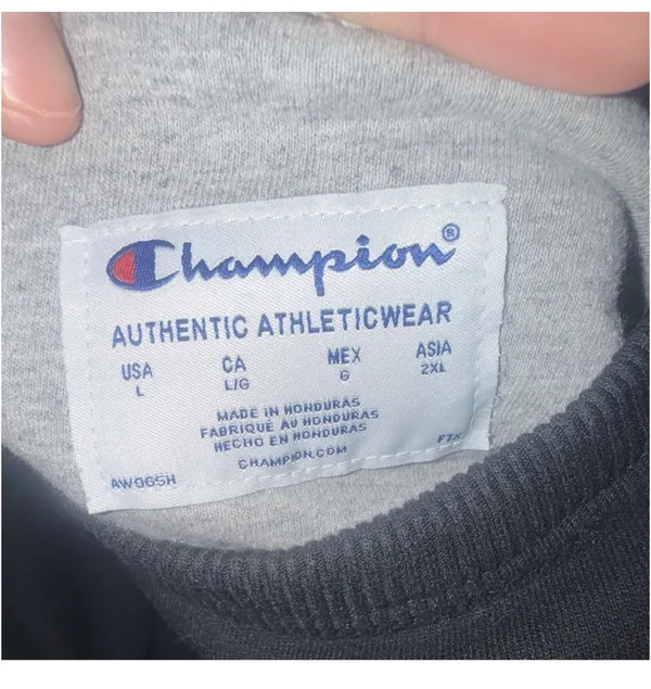 Champion Black Fleece Pullover Sweatshirt Logo Crewneck Men L Regular - Image 3