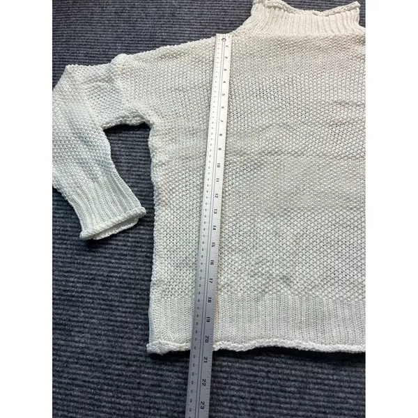Womens Chunky Knit Mock Neck Sweater Relaxed Fit Pullover Creamy White‎ Medium - Image 4