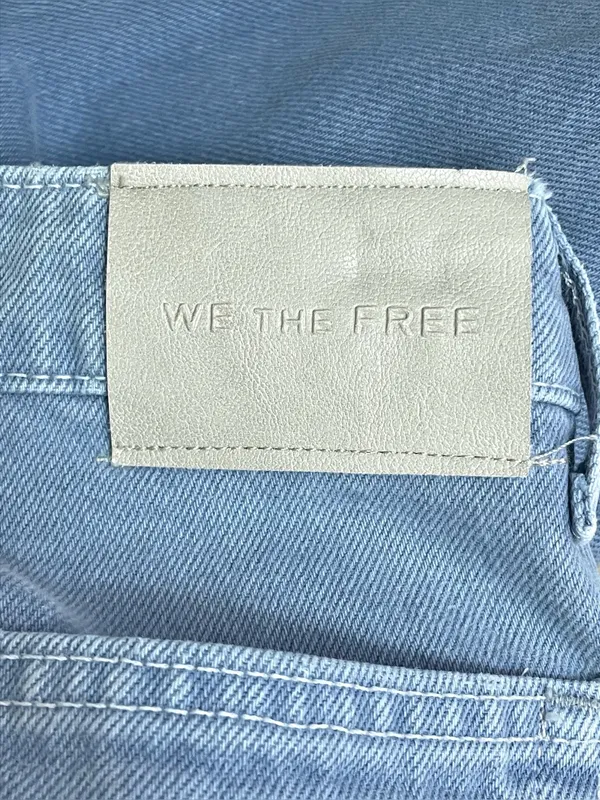 Free People We The Free Deep Trance Dropped Barrel Jeans Size 27 Ocean Blue Wash - Image 8
