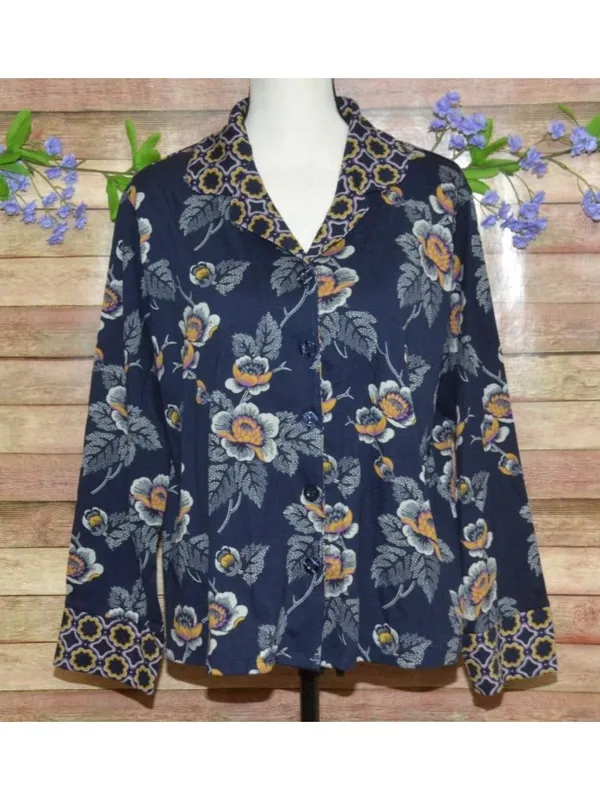 Vera Bradley Womens 2-Piece Cotton Pajama Set Floral Iconic Print Size M NWOT - Image 2