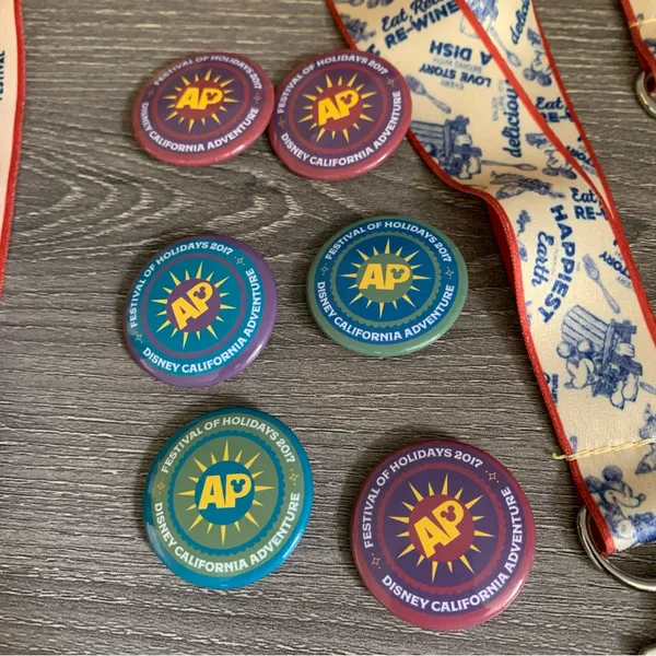 Disney Disneyland DCA Annual Passholder Festival Food Wine Holidays Lanyard Pin Set - Image 8
