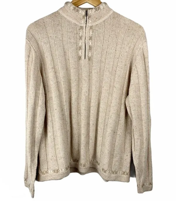 Woolrich Ramie and Wool Blend Quarter Zip Sweater - Image 3