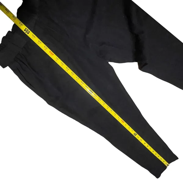 Active USA Black Paperbag Waist‎ High Rise Tapered Leg Tie Belt Pants Medium - Image 10