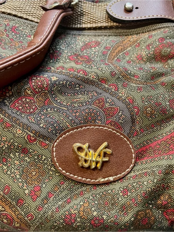 Vintage Diane Von Furstenberg Paisley Tapestry Weekender Overnight Duffel Bag - Image 11
