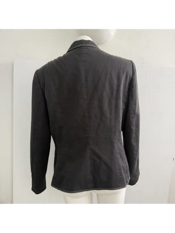 NEW Tahari Arthur S Levine Black Contrast Stitch Pocket Blazer Jacket Size 16 - Image 7