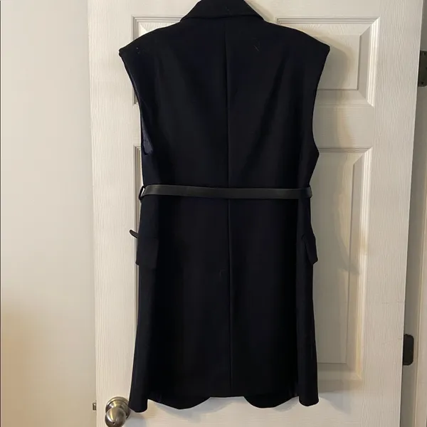 Zara Wool Dress Black Sleeveless size M length 39” bust 34” belt around waist - Image 5