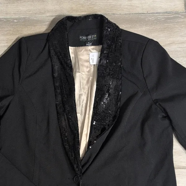 NWT Forever 21 Black Blazer | Sequin Lapel Black Blazer - Image 7