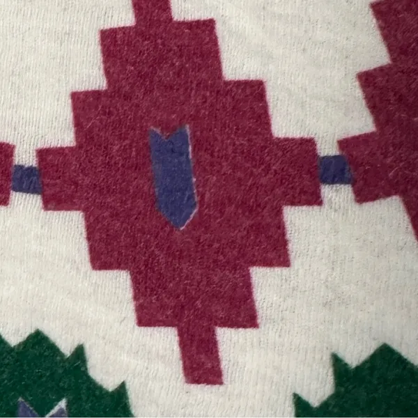 Vintage Southwestern Graphic Sweatshirt Pullover USA made geometric‎ medium White - Image 4