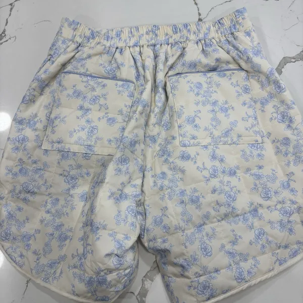 Yllw The Label Shorts Womens Size Medium Iris Quilted Shorts Blue Toile NEW - Image 10