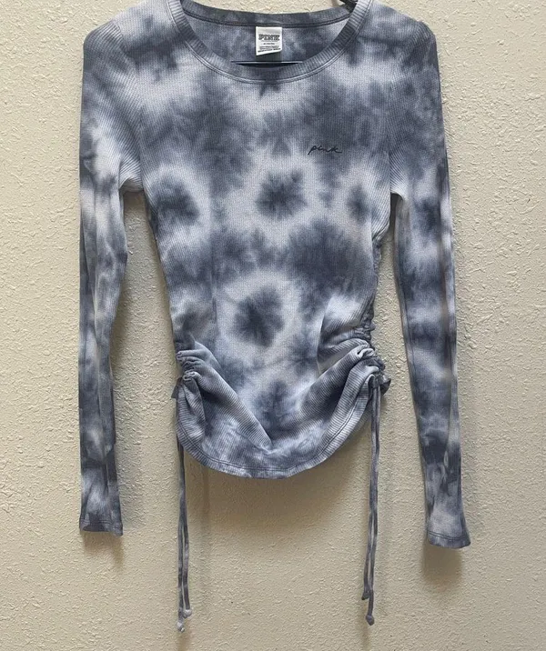 Pink Victoria Secret Tie-Dye Long Sleeve Top - Image 9