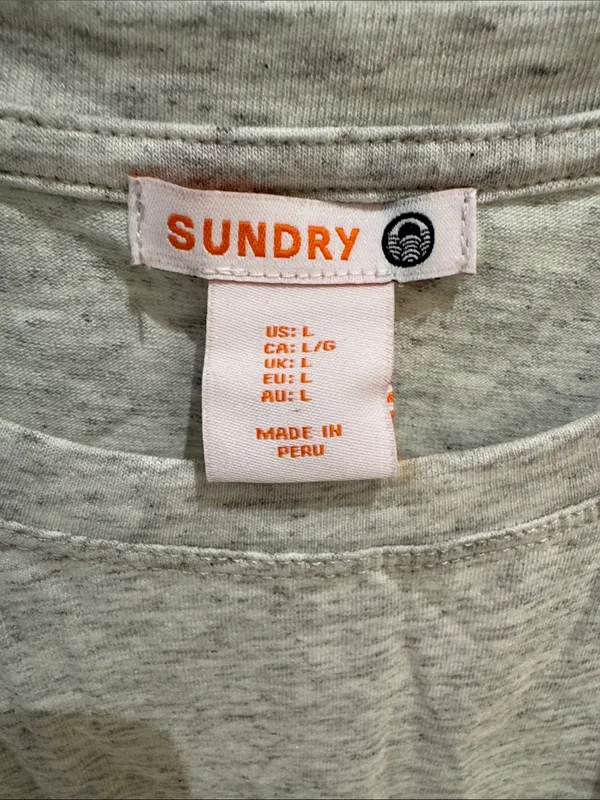 Sundry Lightweight Crew Tee in Heather Gray - Image 2