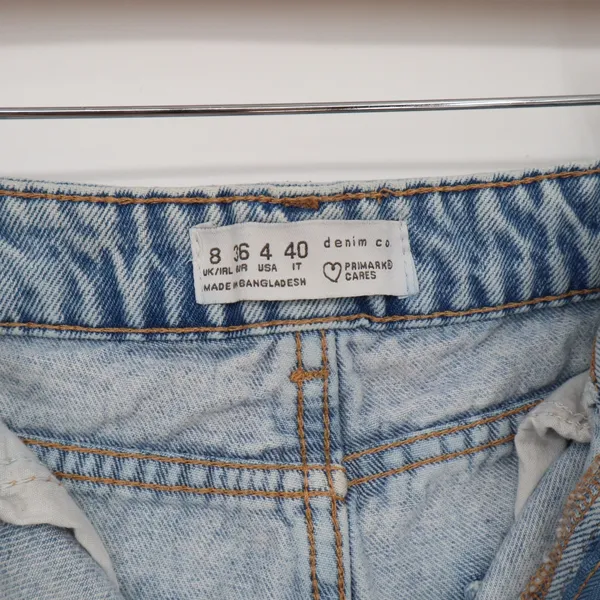 Primark Shorts Womens 4 Denim Co. Light Wash Distressed Raw Hem Excellent - Image 2
