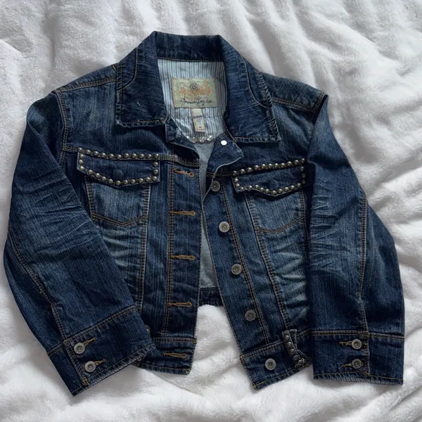 Studded Cropped Denim Jacket | American Rag Cie | Size M - Image 7