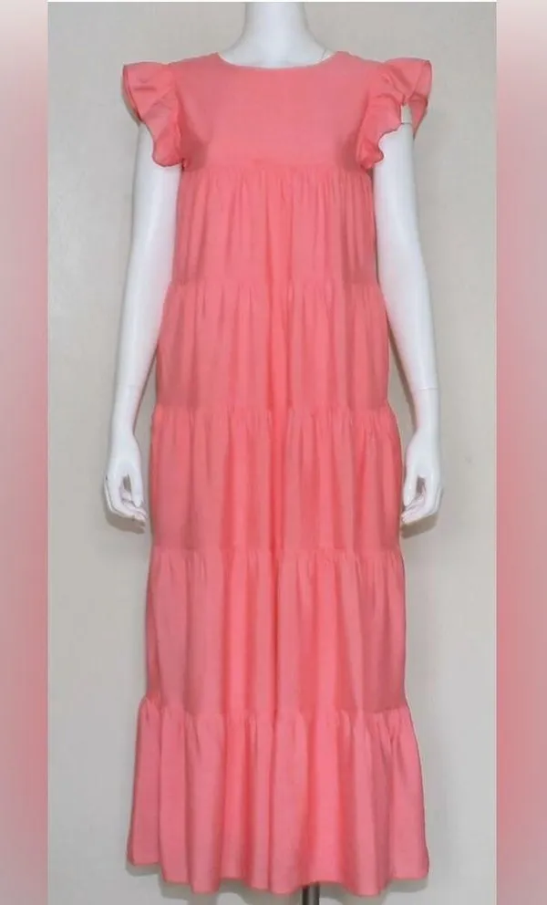 English factory Elegant Pink Maxi Dress - Image 2