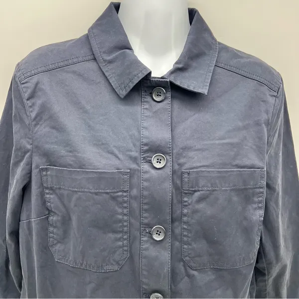 Banana Republic Factory Dark Blue Button Front Utility Shacket Jacket-Size XS - Image 2