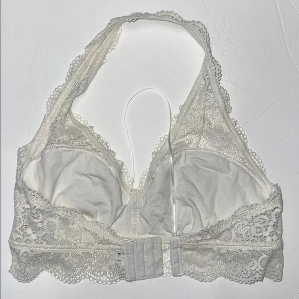 Aerie Lace Halter Bralette - Soft White large lined - Image 4